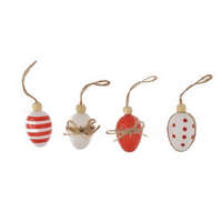 Decoration and Design Húsvéti tojás akasztós piros-fehér 4 cm, 12 db/csomag