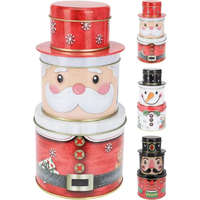 AM/63 Karácsonyi fém tárolódoboz 3 szintes 22 cm