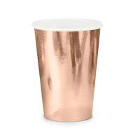 PartyDeco Papírpohár rose gold színű 2,2 dl, 6 db/csomag