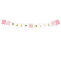 PartyDeco Babaváró füzér Baby girl felirattal 175 cm
