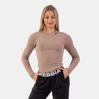 NEBBIA Ribbed Organic Cotton Brown női felső - NEBBIA