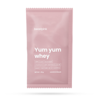 GymBeam BeastPink Yum Yum Whey minta 30 g karamellás keksz
