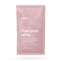 GymBeam BeastPink Yum Yum Whey minta 30 g fehércsoki kókusz