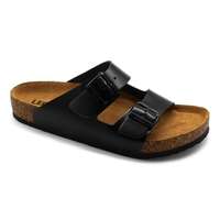 Leon Comfortstep 4703 fekete férfi bőr papucs 42-49 -Birkenstockhoz hasonlatos talppal