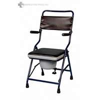 4322 Összecsukható, hordozható Szobai WC felhajtható karfával -kárpitozott, székként is használható