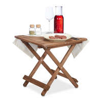Relax Összecsukható asztal négyzet alakú fa kisasztal barna színben kül- és beltéri használatra egyaránt