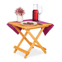 Relax Összecsukható asztal négyzet alakú fa kisasztal natúr színben kül- és beltéri használatra egyaránt