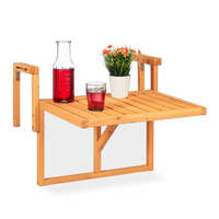 Relax Korlátra szerelhető kávézó asztal fa összecsukható balkon asztal 55x70x65 cm