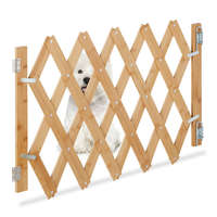 Relax Biztonsági rács kihúzható bambusz panel 47,5-60 cm magas védőkerítés kutyák védelmére lépcsővédő