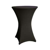 Event Spandex sztreccs huzat bisztró asztalhoz 60 cm átmérőjű fekete színű elasztikus asztalszoknya