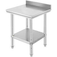 Royal Catering Inox ipari konyhaasztal 60x60 cm 150 kg teherbírású nagykonyhai rozsdamentes bútor munkaasztal peremmel