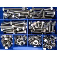 Schrauben Rozsdamentes csavarkészlet M8 200 darab hatlapfejű csavar anya önzáró anya alátét saválló acél kivitel