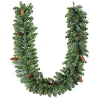 OSOAM 1,8 m-es műfenyő karácsonyi girland virágdekoráció 162 tűvel, 8 fenyőtoboz zöld