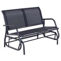 Osoam Kerti pad kültéri bútor fém ülőke 123x80x88 cm hintapad fekete szín