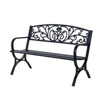 Osoam Kerti pad kültéri ülőbútor virágos motívumú kerti bútor 127x60x85 cm fekete