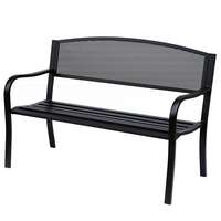 Osoam Kerti pad kültéri ülőbútor acél kerti bútor 127x60x87 cm fekete