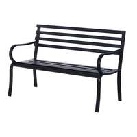 Osoam Kerti pad kültéri ülőbútor fém kerti bútor fekete 127x62x82 cm