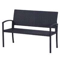 Osoam Kerti pad polirattan kültéri bútor 122x60x87 cm fekete szín