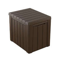 Keter Keter kerti tároló fa hatású kerti láda 113 liter 59,6x46x53 cm barna doboz Curver URBAN STORAGE BOX