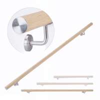 Relax Lépcsőkorlát rozsdamentes acél és alumínium 150 cm korlát bükk fa hatású