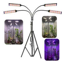 LEDLAMP 160W növénylámpa flexibilis 4 fejű tripod állvánnyal üvegház világítás napfény jellegű fénnyel állólámpa 4x40W