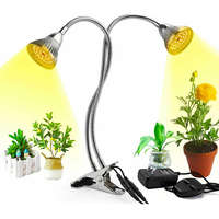 LEDLAMP 60W flexibilis csíptethető növény lámpa üvegház világítás NAPFÉNY jellegű fénnyel 2 x 42 LED-es dupla fejű asztali lámpa 2 x 30W