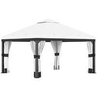 Osoam Luxus pavilon kerti sátor 300x300x270 cm fehér rendezvénysátor levehető függönyök