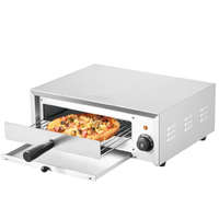 Royal Catering Kereskedelmi pizzasütő 305 mm-es rozsdamentes acél elektromos sütő, 1 forgatógombbal