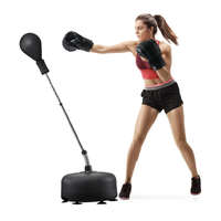 VEVOR Reflex boxzsák állvánnyal 154 cm boxkörte, állítható magasság, komplett készlet boxkesztyűvel és pumpával