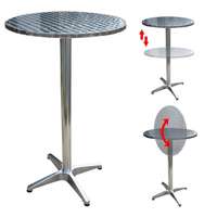 Jago Rendezvény asztal állítható magasságú 74-114 cm magas 60 cm asztallap Ø 6,3 cm csőátmérő lehajtható rozsdamentes könyöklő fém asztal