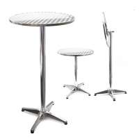 Jago Rendezvény asztal állítható magasságú 74-114 cm magas 60 cm asztallap Ø 5,8 cm csőátmérő lehajtható rozsdamentes könyöklő fém asztal