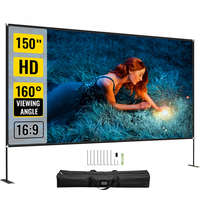 Tech Vetítővászon 347x202 cm állvánnyal mobil projektor vászon 4K HD hordozható filmvászon