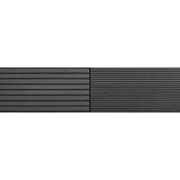 WPC WoodLook WPC padlólap 2,2 méteres szál 146x24x2200 mm Fahatású kétoldalas szürke grafit színű burkolat. Woodlook Standard Matt, csúszásmentes felület.