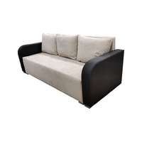  Orsi kanapé 190x135cm-es fekvőfelülettel Fekete bőr- bézs szövet