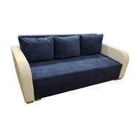  Orsi kanapé 190x135cm-es fekvőfelülettel Fehér bőr- kék szövet