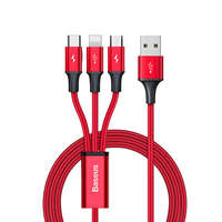 Baseus Baseus Rapid Series 3-in-1 cable USB-C For M+L+T 1.2m piros
