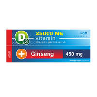 Vita Crystal D3-vitamin 50 000 NE + Ginseng 450 mg. 1 hónapos kiszerelés. 1 kapszula / hét.