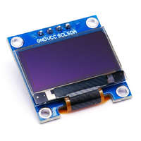  0.96" OLED Kijelző modul I2C kommunikációval kék háttérvilágítású 4 pin - forrasztott pin kivitelű