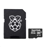 Raspberry_Pi_logo_160.jpg Hivatalos 32GB microSD (A1/C10/U3) memória kártya Raspberry PI4-hez Telepített NOOBS rendszerrel