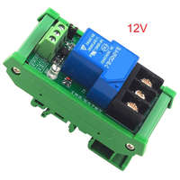 1 csatornás 12V 30A relé modul - LOW/HIGH trigger optocsatolóval DIN kalapsínes