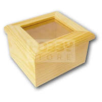 Pentacolor Kft Fa fedeles doboz műanyag tetővel 7,5 x 7 x 4,7 cm - 19568