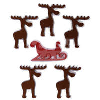 Pentacolor Kft Filcfigura - Rénszarvas egyenes sz. + szán (6 db/cs, átm. kb.: 6 cm) 23257