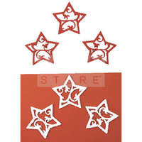 Pentacolor Kft Filcfigura - Csillag, áttört, fehér-piros (6 db/cs, átm. kb.: 6 cm) 23261