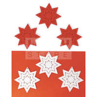 Pentacolor Kft Filcfigura - Csillag, vonalas g., fehér-piros (6 db/cs, átm. kb.: 6 cm) 23263