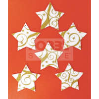 Pentacolor Kft Filcfigura - Ötágú csillag, festett, fehér-arany (6 db/cs, átm. kb.: 6 cm) 23272