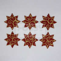 Pentacolor Kft Filcfigura - Nyolcágú csillag, festett, bordó-arany (6 db/cs, átm. kb.: 6 cm) 23273