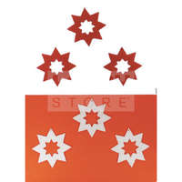 Pentacolor Kft Filcfigura - Nyolcágú csillag, lyukas, fehér-bordó (6 db/cs, átm. kb.: 6 cm) 23285