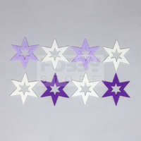 Pentacolor Kft Filcfigura csillag "B", vegyes színben, lila-v.lila-fehér (8 db/cs) 34755