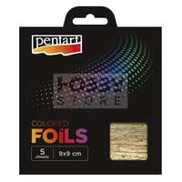 Pentacolor Kft Pentart - Színes fólia lap 9x9 cm 5 lap/csomag barokkarany 40112
