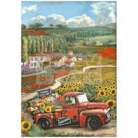 Stamperia Stamperia A4 rizspapír csom.- Sunflower Art vintage car - DFSA4769